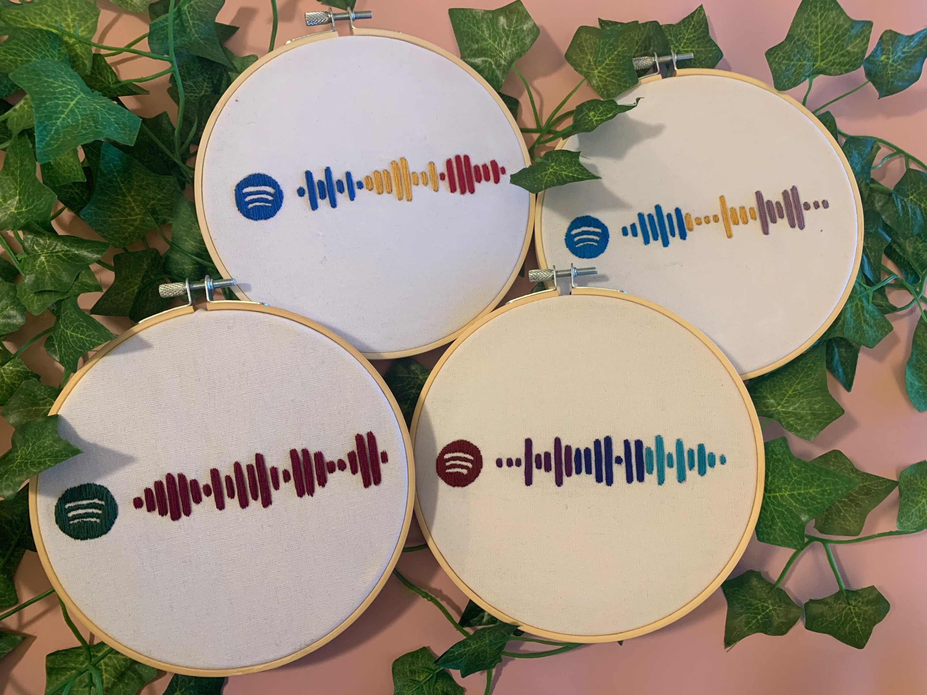 Spotify Code Embroidery - 6in Hoop Wall Decor - Etsy