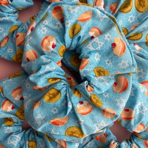 Donuts and Chocolate Coins Hanukkah Scrunchie