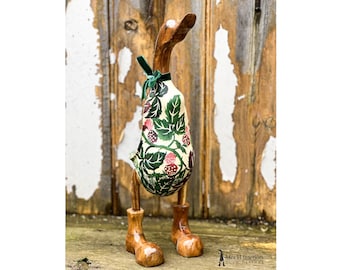 Blackberry (Emma Bridgewater) - Decorated Wooden Duck in Boots by Mrs H the Duck Lady