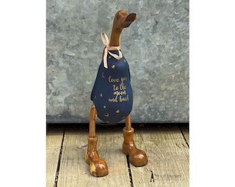 To The Moon and Back - Wooden Duck, bamboo root, birthday gift, Valentine's, Mother's Day