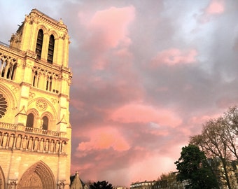 Notre Dame at Sunset Photo,  Paris Photos, Notre Dame Paris,  Paris,