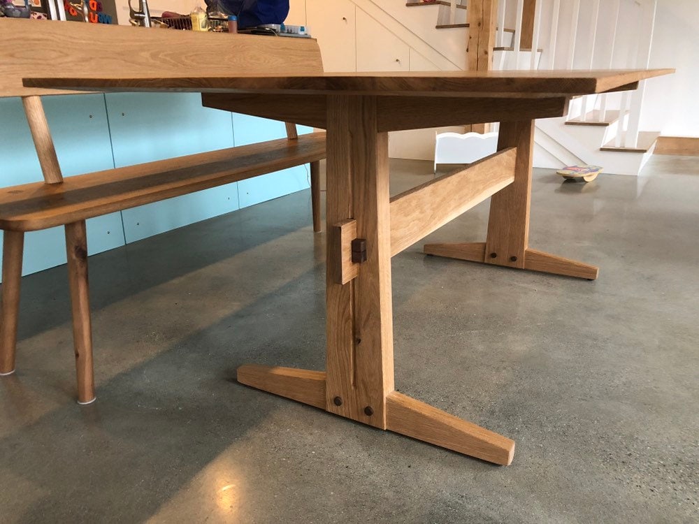 Trestle Table Available in Walnut Maple or Oak Etsy Canada