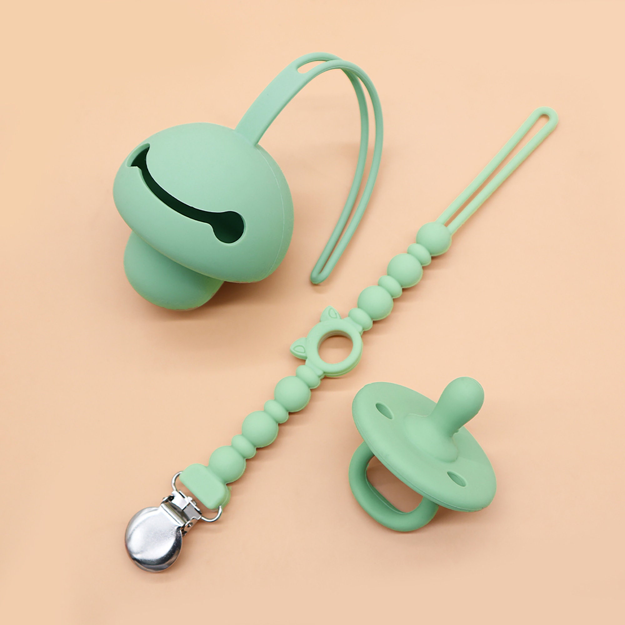 Baby Silicone Pacifier Baby Silicon Clip Baby Gift Pacifier Etsy