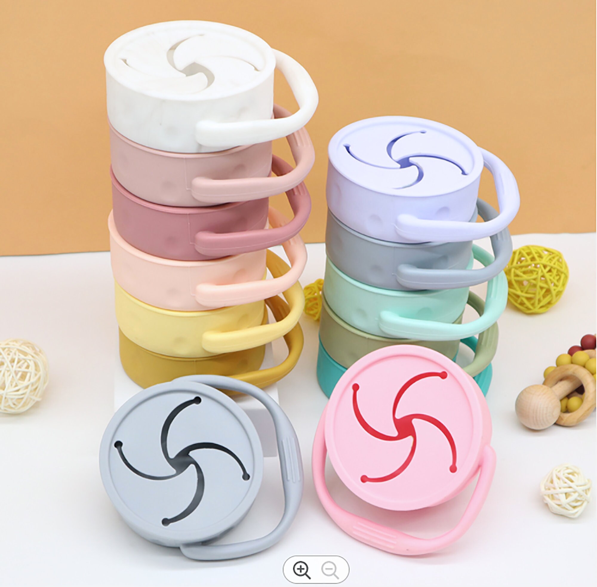 Collapsible Silicone Snack Cup Baby Silicone Snack Bowl Etsy Israel