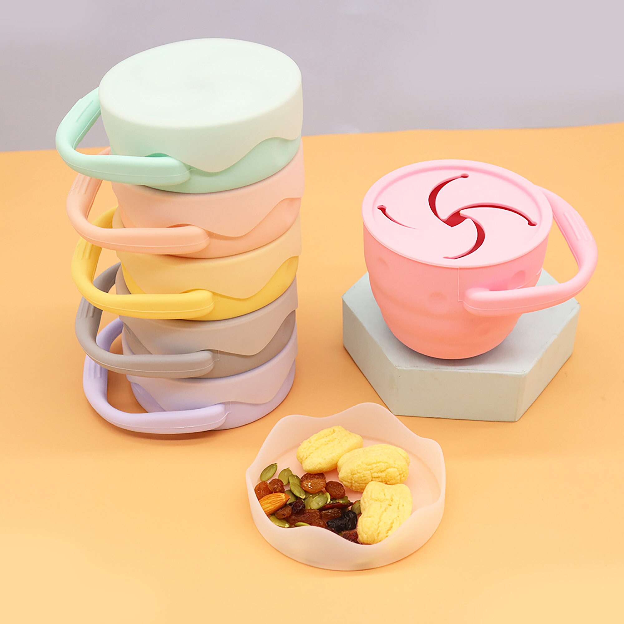Collapsible Silicone Snack Cup Baby Silicone Snack Bowl Etsy Israel