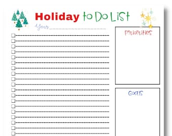 Lista delle cose da fare a Natale, pianificatore delle feste stampabile (PDF)