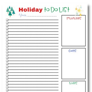 Holiday To Do List, Christmas To Do List, Christmas Log, Christmas Checklist, Printable, Christmas Planner