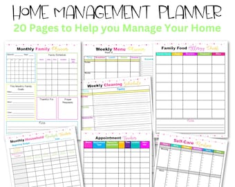 Planner per la gestione della casa, materiale stampabile per l'organizzazione della casa (download digitale)