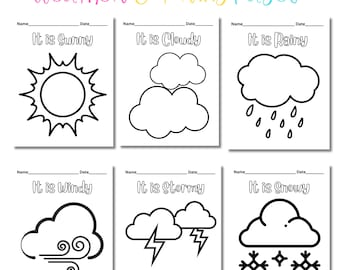 Weather Coloring Pages - Preschool Worksheets - Kindergarten Worksheets - Printables