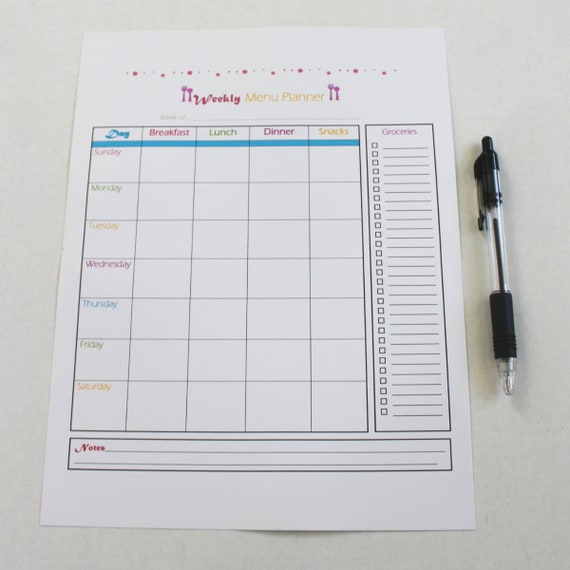 Dinner Creating Printable - Weekly Menu Planner With Grocery Purchasing Listing - Menu Creating Enterprise graphic relating to Menu Planning Printable identified as Supper Developing Printable - Weekly Menu Planner With Grocery Procuring Record - Menu Creating Company