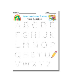 Letter Tracing, Preschool Letter Tracing, Kindergarten Handwriting, Handwriting Worksheet, ABC Printable