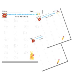 Letter Tracing, Handwriting Practice, Worksheets, Preschool, Kindergarten, Homeschool, Printables