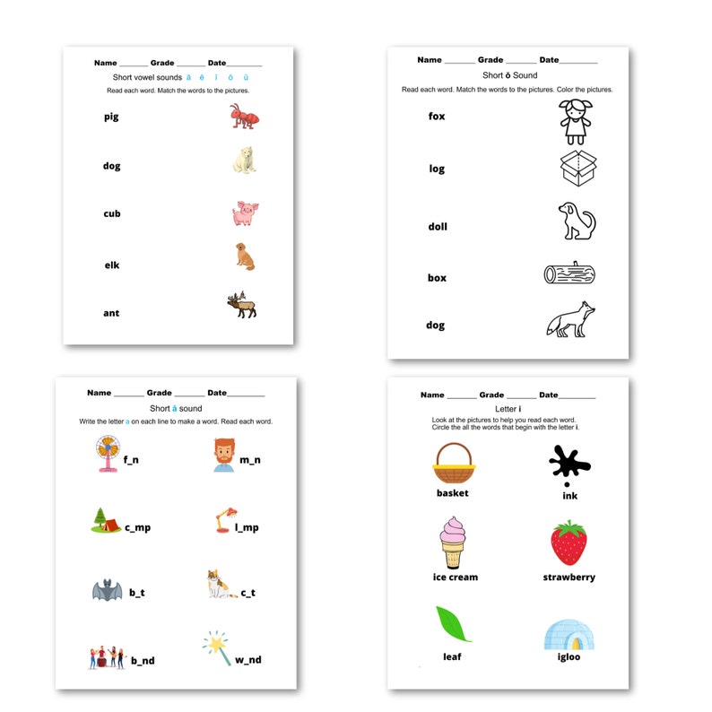 Phonics worksheets for kids learn to read for k5 letter recognition