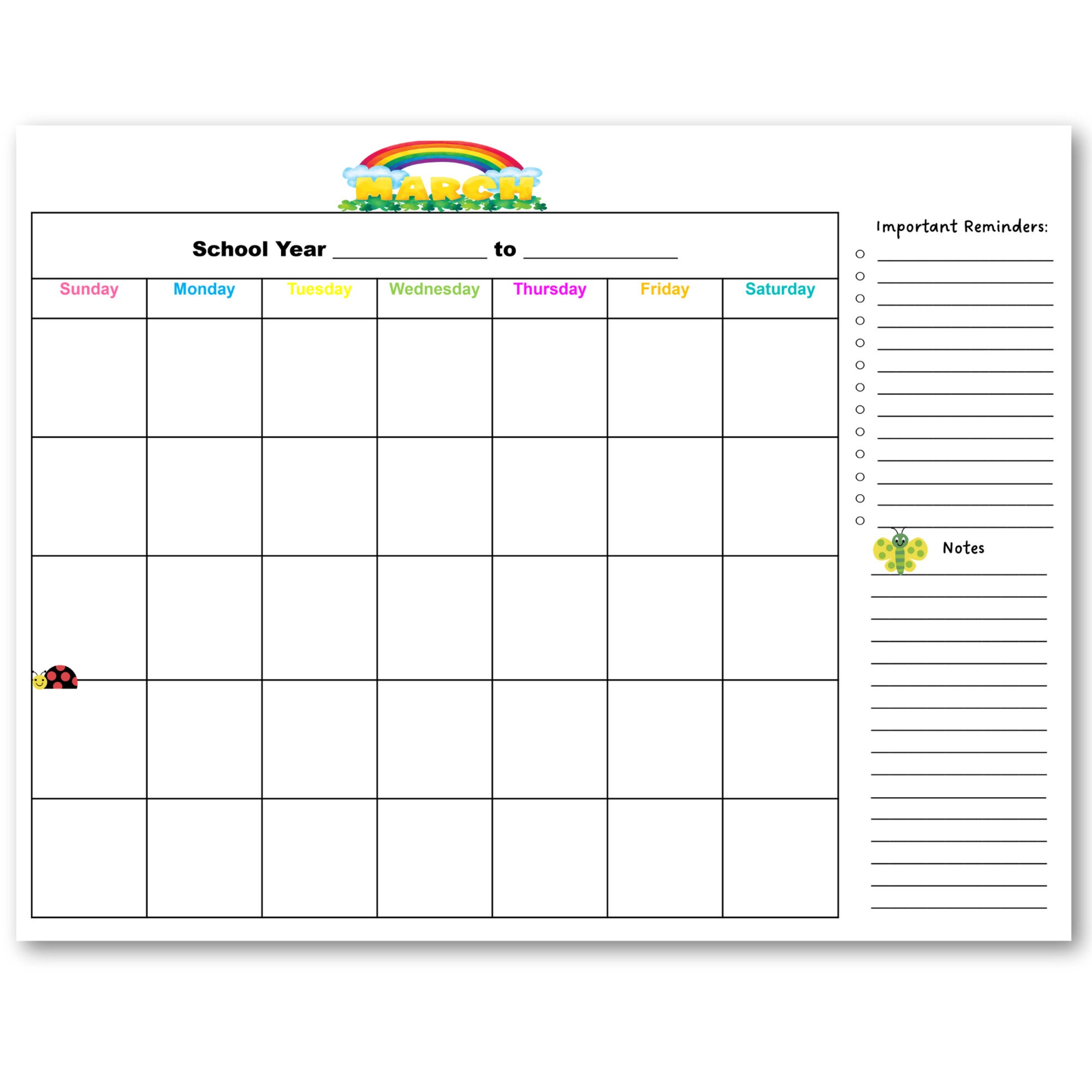 School Calendar, Homeschool Calendar, Homeschool Planner, Month to ...