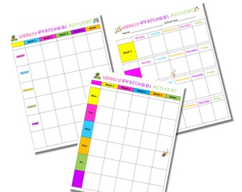 Programma settimanale per la scuola materna, registro delle attività per la scuola materna, routine quotidiana dei bambini