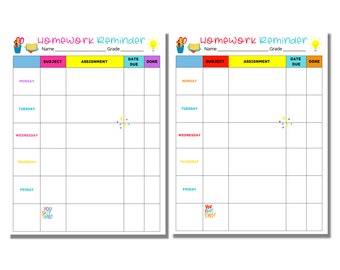 homework planner Homework Reminder, Homework Tracker, Homework Log, Homework Planner, School Work, Kids, Printable, Learning