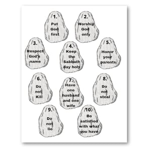 The 10 Commandments Printable Cards