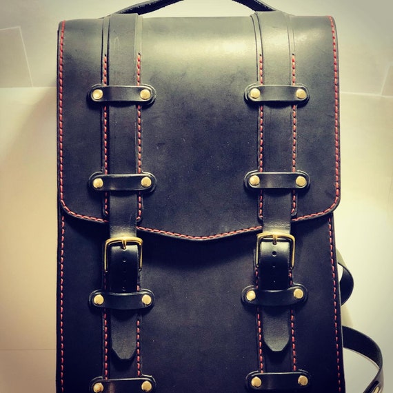 sturdy leather backpack