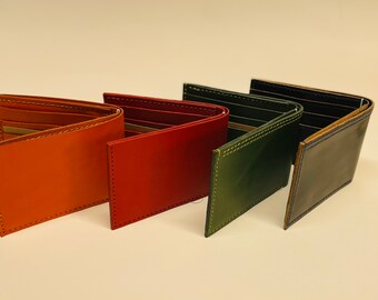 Cartera de cuero para mujeres u hombres Colores surtidos Slim Bi-Fold Casual Unisex Wallet Cash Pocket Card Holder Anniversary Valentine Gift