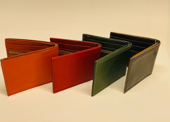Real Leather Slim RFID Bifold Wallet For Men & Women - 12 Card Slots, 2 ID Windows