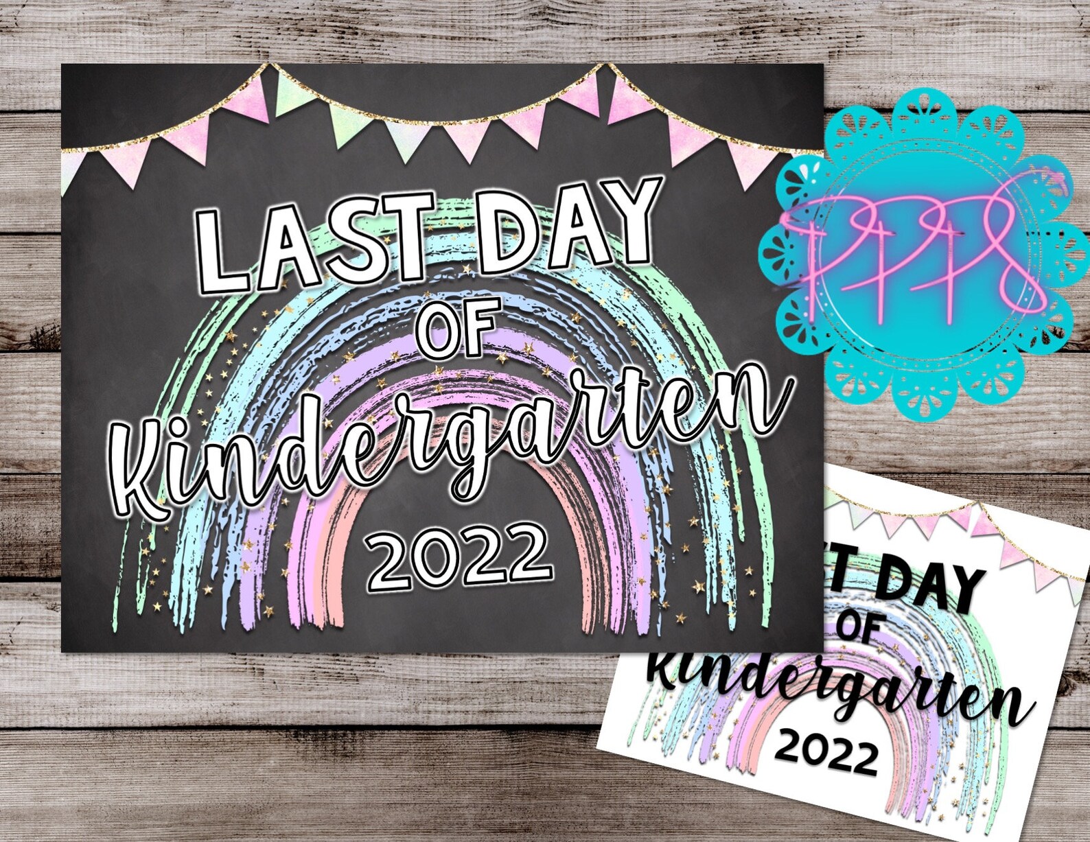 First Day Of Kindergarten 2021 2022 Rainbow Etsy