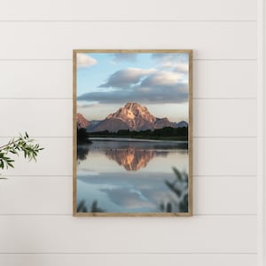 Mount Moran Wyoming Druck, Grand Teton National Park, Wyoming Berge Wand Dekor, Western Home Decor, Instant Download, digitaler Download