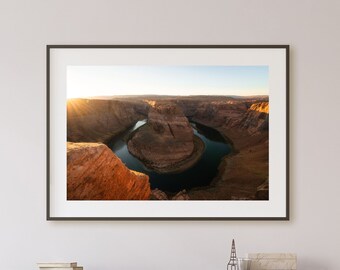Impression de photographie Horseshoe Bend coucher de soleil : art