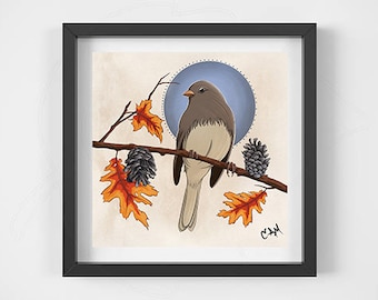 Dark-Eyed Junco 8x8 Art Print