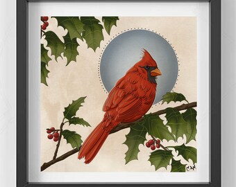 Cardinal Illustration 8x8