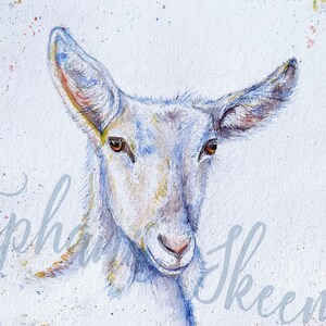 水彩画の母ヤギ