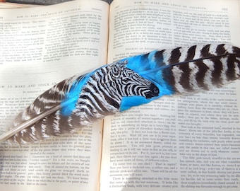 Cebra de plumas pintadas