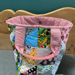 Borsa tote trapuntata a patchwork