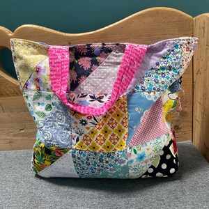 Quilted patchwork tote bag