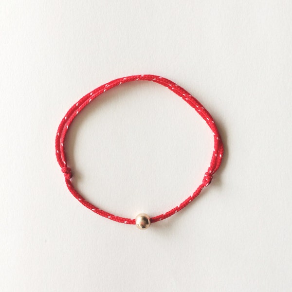 Red String Bracelet (thin) | Protection Bracelet | Kabalah Bracelet | Lucky Bracelet | 14K Gold Filled bead
