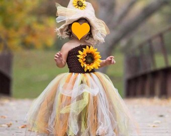 Scarecrow Tutu Dress, Scarecrow Dress, Scarecrow Costume, Halloween costume, girls halloween costume, toddler halloween costume