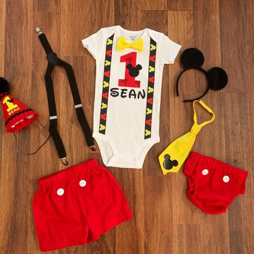 mickey mouse boy 1st birthday outfit