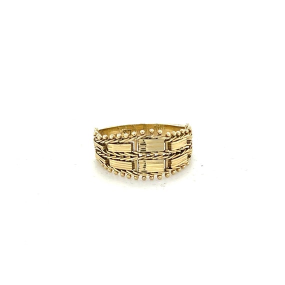 14KT Yellow Gold Mesh Weave Flexible Cigar Band Ring – LSJ