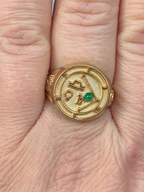 Vintage Zodiac Ring - 14K Yellow Gold - Libra Ring
