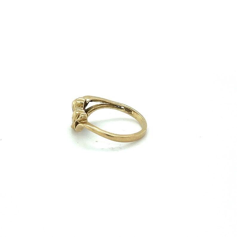 Vintage 10k Yellow Gold Love Ring Heart Jewelry LOVE Promise Ring Solid Gold Estate modern 0100 image 3
