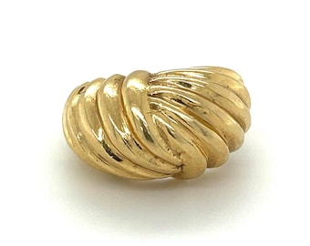 Vintage 14K Yellow Gold Croissant Dome Ring – Bold Fine Jewelry
