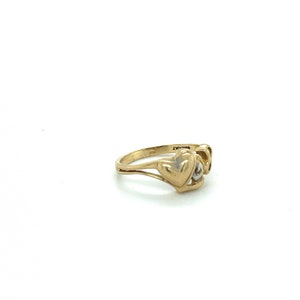 Vintage 10k Yellow Gold Love Ring Heart Jewelry LOVE Promise Ring Solid Gold Estate modern 0100 image 5