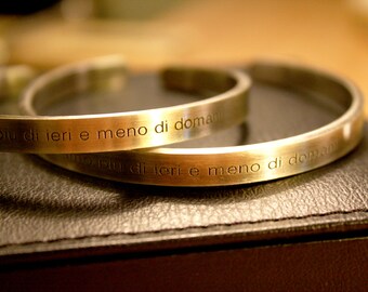 Bracelet gravure / Bracelet / Bracelet initial / Personnalisé / Signature / Sterling Silver / Bracelet couple / Plaqué / Fait main (140401)