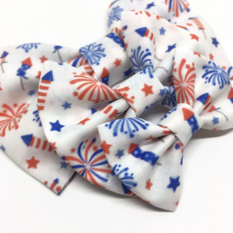 Fireworks Headband Fireworks Hair Bow Summer Baby Headband Fireworks Bow July 4th Bow 4th of July Bow Red white blue bow