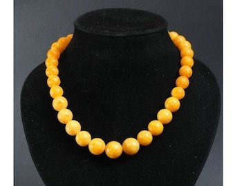 AMBER PENDANT Polished Yellow Egg Yolk Opaque Bead on Black Cord Unisex Jewelry 4g 11666