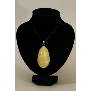 Natural Baltic Amber Pendant Stamped Yellow Silver 925, Authentic and Elegant