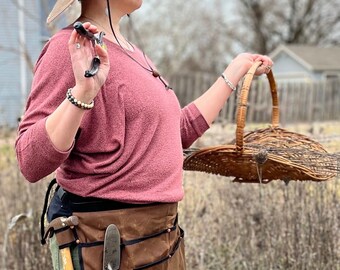 Waxed Canvas Tool Apron for Gardening, Art, Work, Home Projects