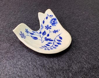 Leaf Design Bird Ring Dish, Butter Pat