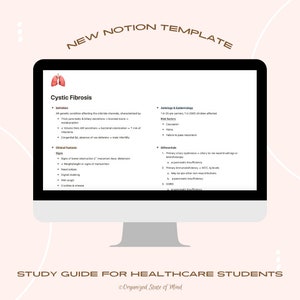 Healthcare Student Notion Template (Medical/PA/Nursing Study Guide)