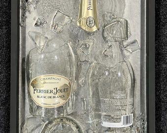 Champagne broken bottle art
