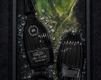 Collet champagne broken bottle art